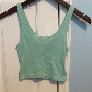 Charlotte Russe Light Green Ribbed Crop Top